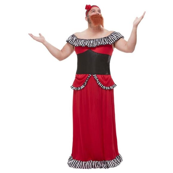 Smiffys Mens Bearded Lady Costume Set / Red - Picture 1 of 4